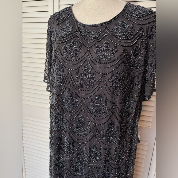NWT Pisarro Nights Beaded Embellished Short Sleeve Midi Dress 18W,22W - Picture 6 of 12